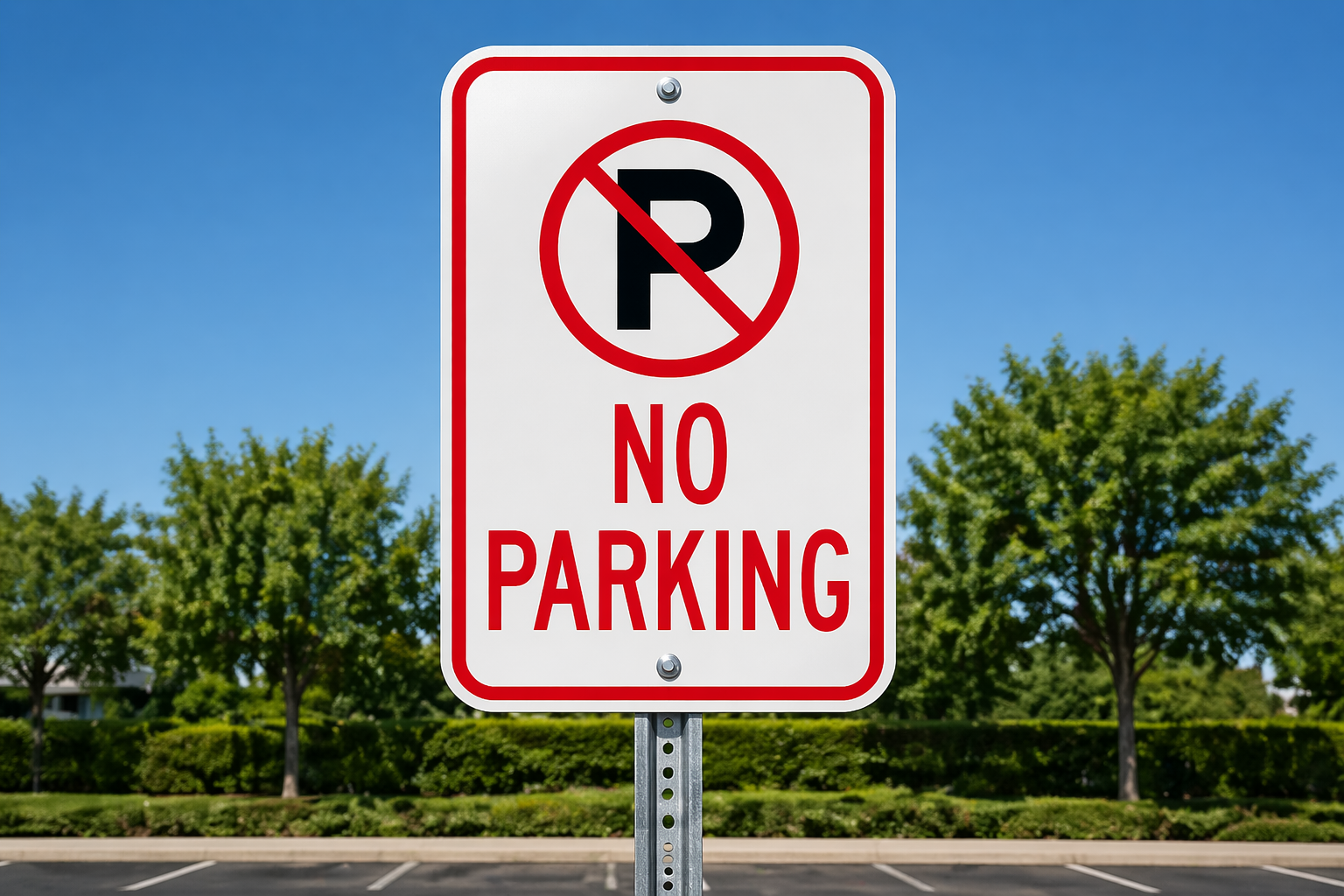 No Parking signs for sale in Houston TX with post hardware options