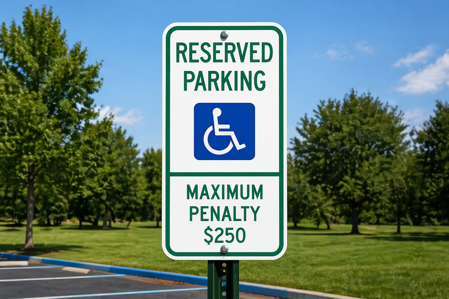 ADA handicap parking signs — Reserved Parking and Van Accessible — Houston TX